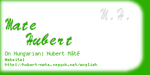 mate hubert business card