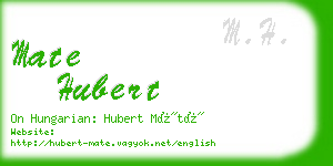 mate hubert business card
